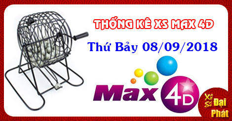 Thống Kê Xổ Số Tự Chọn Vietlott Max 4D Thứ 7 Ngày 08/09/2018