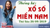 Thống Kê Xổ Số Miền Nam 20/09 - Thống Kê XSMN Thứ 6 Ngày 20/09/2019