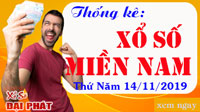 Thống Kê Xổ Số Miền Nam 14/11 - Thống Kê XSMN Thứ 5 Ngày 14/11/2019