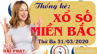 Thống Kê XSMB 31/03/2020 - Thống Kê Xổ Số Miền Bắc Thứ 3 Ngày 31/03/2020