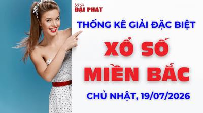 Thống Kê Giải Đặc Biệt Miền Bắc Hôm Nay Chủ nhật Ngày 19/07/2026 