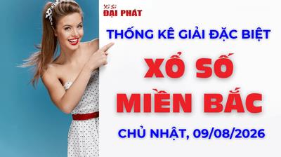Thống Kê Giải Đặc Biệt Miền Bắc Hôm Nay Chủ nhật Ngày 09/08/2026 